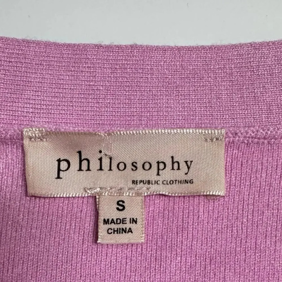 Philosophy Pearl Button Pink Cardigan Sweater Size Small Sorority Barbie Preppy - Picture 3 of 7